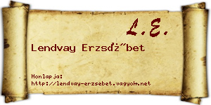 Lendvay Erzsébet névjegykártya