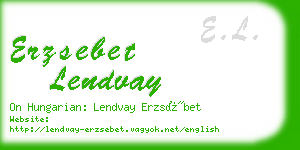 erzsebet lendvay business card